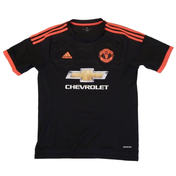 Adidas Manchester United Soccer Jersey Size M Chevrolet Logo Black - Picture 6 of 6